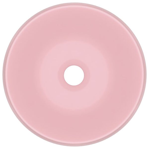 vidaXL Razko&scaron;en umivalnik okrogel mat roza 40x15 cm keramičen