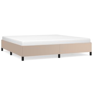 vidaXL Posteljni okvir brez vzmetnice kapučino 200x200 cm umetno usnje