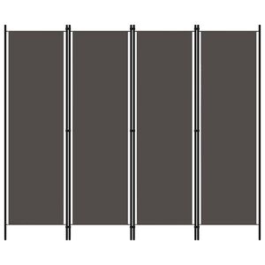 vidaXL Paravan 4-delni antraciten 200x180 cm
