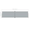 vidaXL Zložljiv Stranski Nadstrešek 160x600 cm Sive Barve