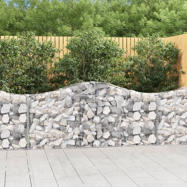 vidaXL Obokane gabion ko&scaron;are 9 kosov 200x30x80/100 cm cinkano železo