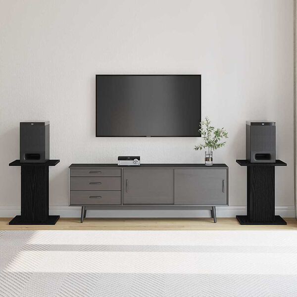 vidaXL Stojala za zvočnike 2 pcs Črna Orehovina 30 x 30 x 40 cm