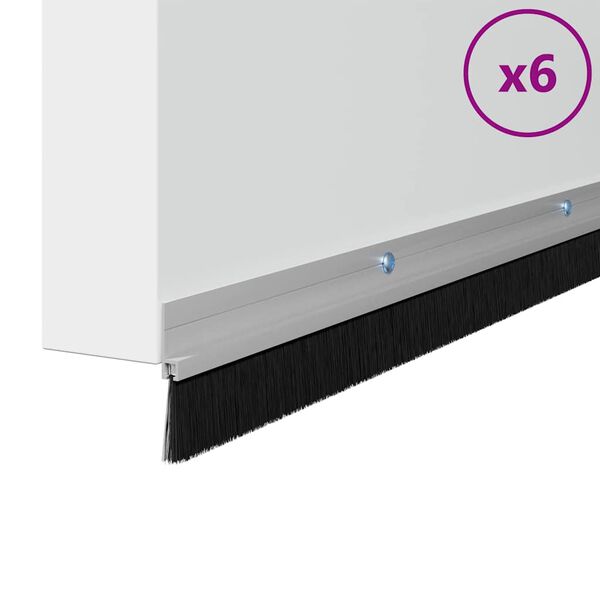 vidaXL Skrbniki za vrata z vijaki 6 pcs srebrna 100 cm