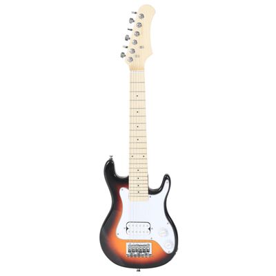 vidaXL Otroška električna kitara s torbo rjava in bela 3/4 30"