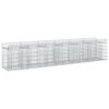 vidaXL Gabionska dvignjena postelja 2 kos 300 x 50 x 60 cm Srebrna