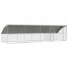 vidaXL Kletka za pi&scaron;čance 4 kos Srebrna 800 x 200 x 200 cm