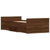 vidaXL Posteljni okvir z vzglavjem in vznožjem rjavi hrast 100x200 cm