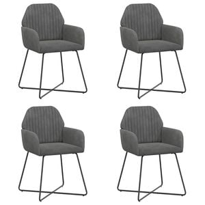 vidaXL Jedilni stoli 4 kos Žamet Temno siva 55 x 50 x 84 cm