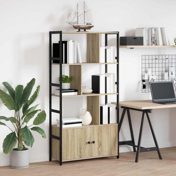 vidaXL Knjižna polica Sonoma hrast 80 x 30 x 155,5 cm Konstruiran les