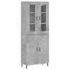 vidaXL Visoka komoda betonsko siva 69,5x34x180 cm inženirski les