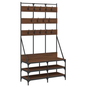 vidaXL Regal za oblačila s prostorom za čevlje rjav hrast 100x40x184cm