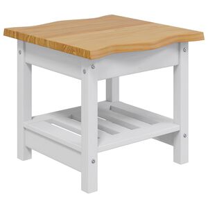 VidaXL Stranska miza EKAI Bela 50 x 50 x 45,5 cm Trdna borovina