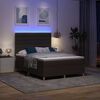 vidaXL LED Box Spring Postelja Temno rjava 160 x 200 cm blago
