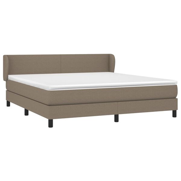 vidaXL Box spring postelja z vzmetnico taupe 180x200 cm blago