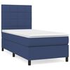 vidaXL Box spring postelja z vzmetnico moder 90x200 cm blago