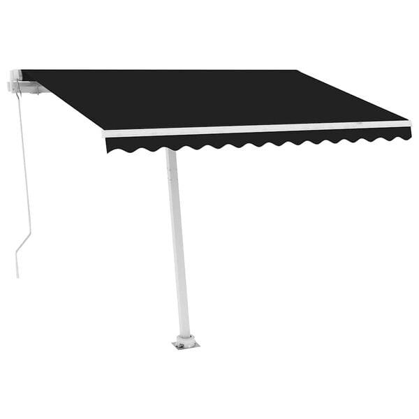vidaXL Ročno zložljiva tenda z LED lučmi 350x250 cm antracitna