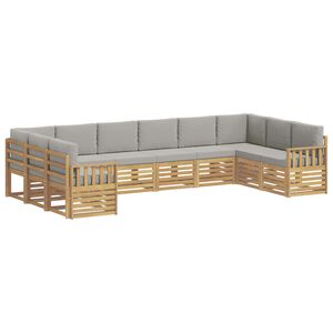 vidaXL Zunanja garnitura za sedenje 7 pcs Bela in svetlo siva