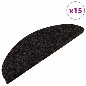 vidaXL Samolepilne preproge za stopnice 15 kosov 56x17x3 cm antracitne