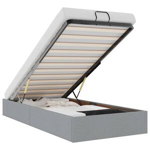 vidaXL Otomanski posteljni okvir brez vzmetnice siv 80x200 cm blago