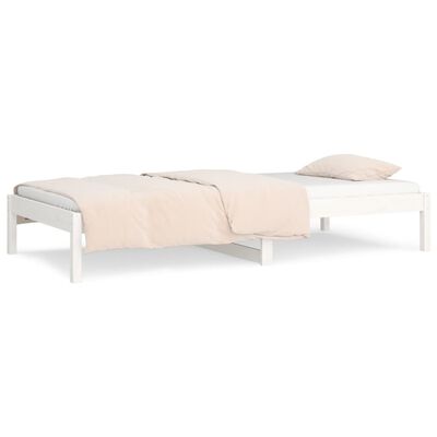vidaXL Dnevna postelja bela 90x190 cm trdna borovina