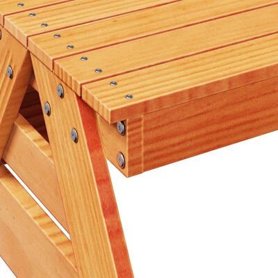 vidaXL Piknik miza za otroke voščeno rjava 88x122x58 cm trdna borovina