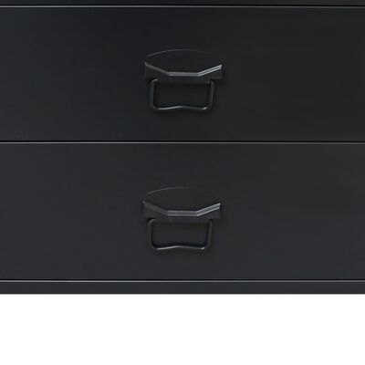 vidaXL Predalnik kovinski industrijski stil 78x40x93 cm črn