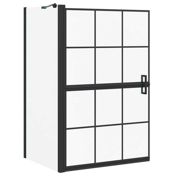 vidaXL Kopalna tu&scaron; zavesa Črna in prozorna 116 x 68 x 128 cm