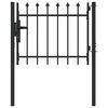 vidaXL Ograjna vrata BOXTEL 103 x 124,5 cm Pra&scaron;no lakirano jeklo Siva