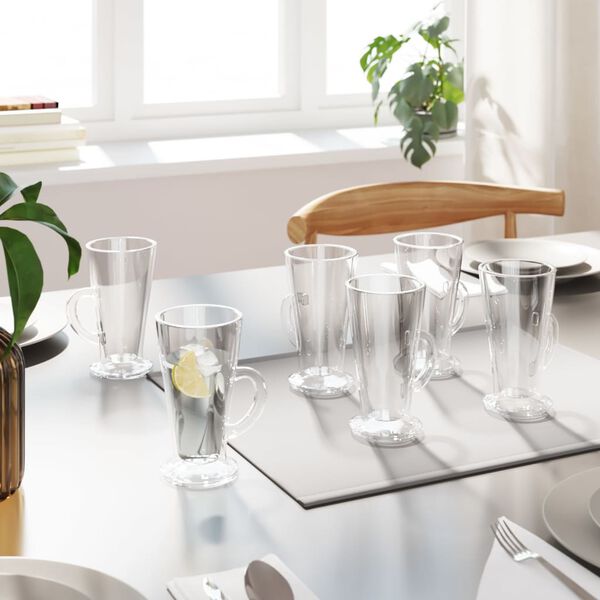 vidaXL Kozarec za latte z ročajem 6 kosov 250 ml