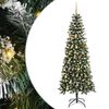 vidaXL Umestno božično drevo Zelena 210 cm PVC, plastika in jeklo