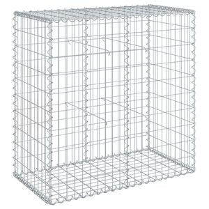 vidaXL Gabionska ko&scaron;ara s pokrovom 100x50x100 cm pocinkano železo