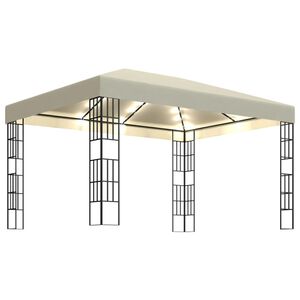 vidaXL Paviljon z LED lučkami 3x4 m krem