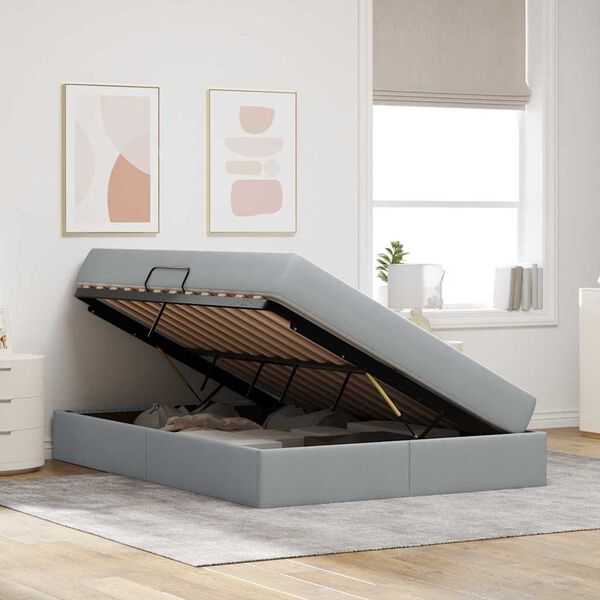 vidaXL Postelja z dodatnim prostorom za shranjevanje in vzmetnico