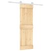 vidaXL Drsna vrata Naravna in bela 70 x 210 cm Masiven borov les