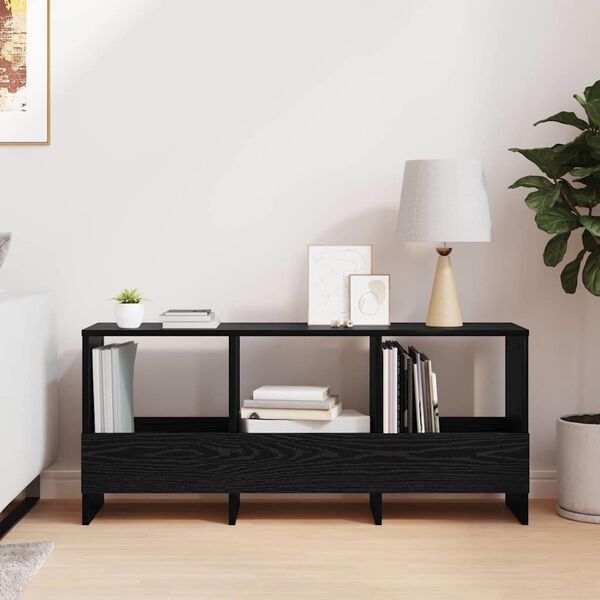 vidaXL Regal za revije Črna Orehovina 102 x 30 x 45 cm