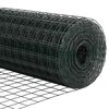 vidaXL Ograja s stebrom Zelena 1,5 x 10 m Jeklo in PVC