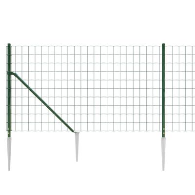 vidaXL Mrežna ograja s konicami za postavitev zelena 0,8x25 m