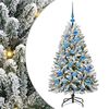 vidaXL Umetno Zložljivo Božično Drevo Zelena in Bela 120 cm 150 LED