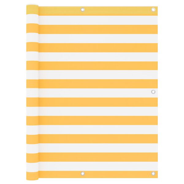 vidaXL Balkonsko platno belo in rumeno 120x600 cm oksford blago