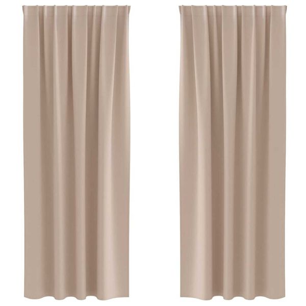 vidaXL Zavese za zatemnitev z obroči 2 pcs Taupe 245 x 140 cm