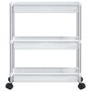 vidaXL 3-nadstropni voziček za shranjevanje srebrn in bel aluminij