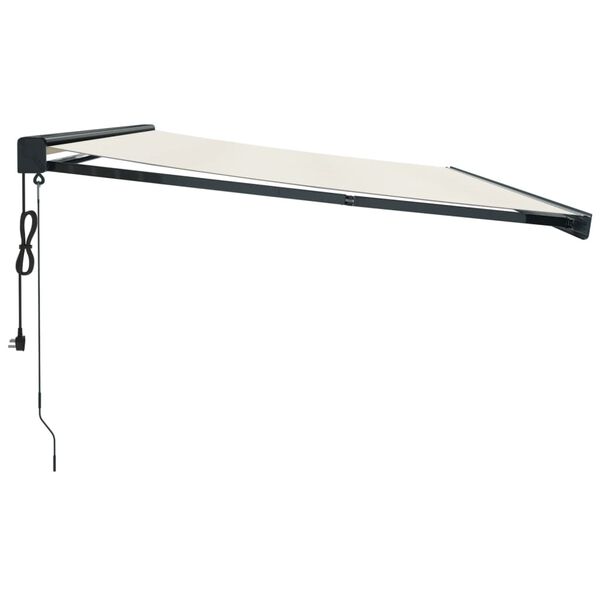 vidaXL Zložljiva tenda krem 5x3 m blago in aluminij