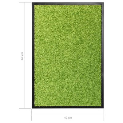 vidaXL Pralni predpražnik zelen 40x60 cm