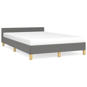 vidaXL Posteljni okvir brez vzmetnice temno siv 120x200 cm blago