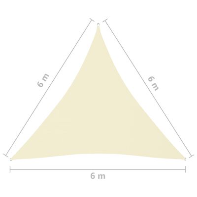 vidaXL Senčno jadro oksford blago trikotno 6x6x6 m krem