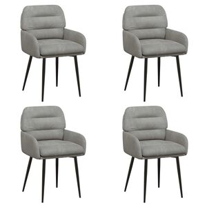vidaXL Jedilni stoli 4 kos Žamet Svetlo siva 59 x 59,5 x 90 cm