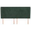 vidaXL Vzglavje z u&scaron;esi temno zeleno 163x23x118/128 cm žamet