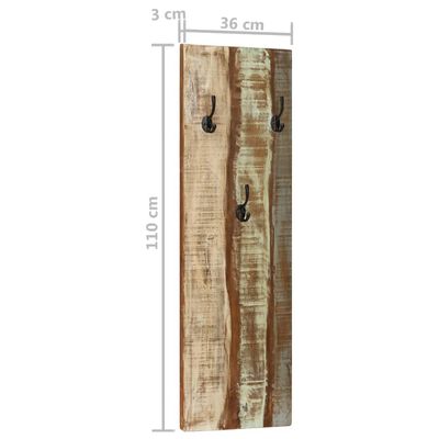 vidaXL Stensko obešalo za plašče 2 kosa 36x3x110 cm trden predelan les