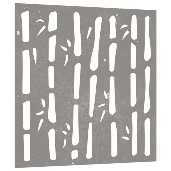 vidaXL Vrtna stenska dekoracija 55x55 cm corten jeklo bambus