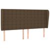 vidaXL Vzglavje z u&scaron;esi temno rjavo 163x23x118/128 cm blago